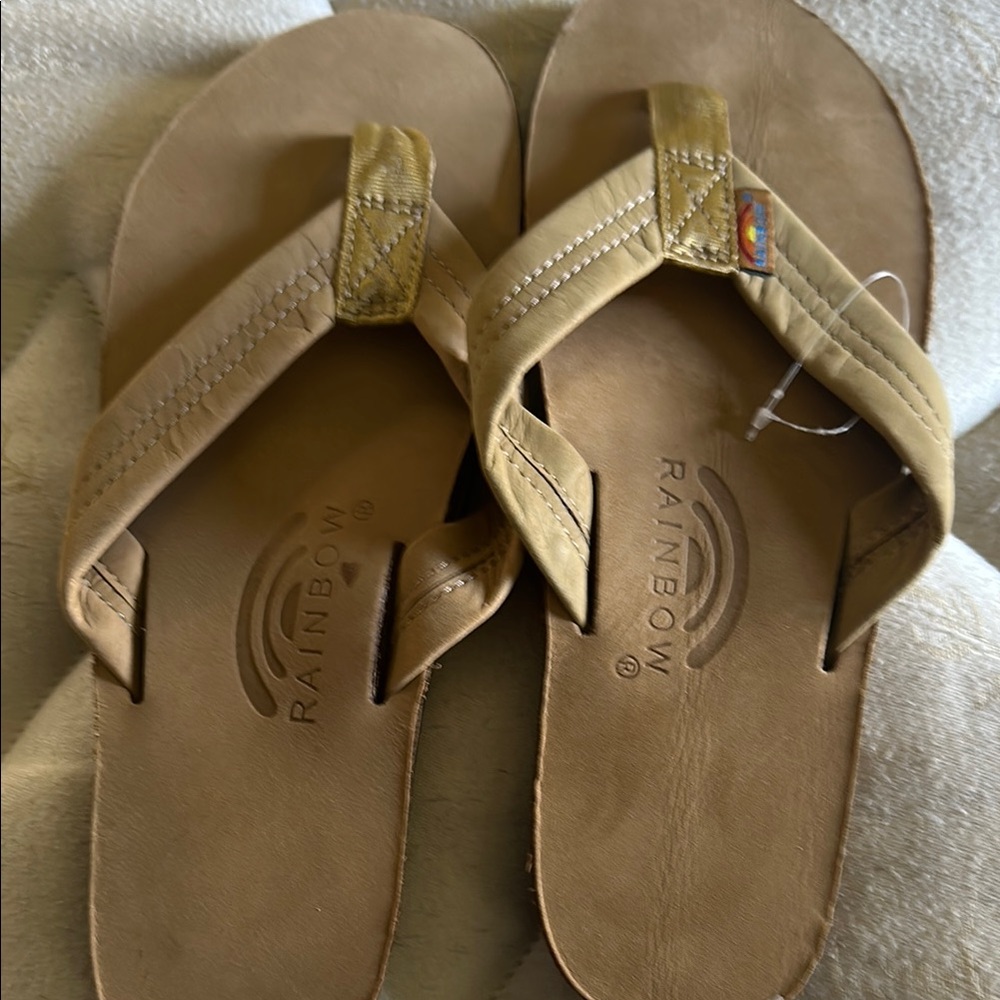 Rainbow Tan Flip Flops